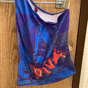 off the shoulder graphic tank top. no flaws. super vibrant. cute for summer.